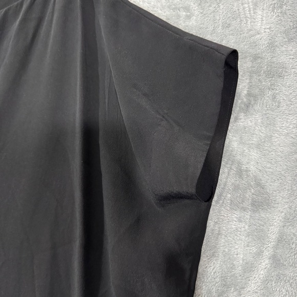 COS Boat Neck Ruched Side Black Silk Top Size 2 - Picture 10 of 14